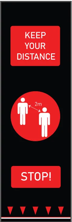 Covor avertizare pentru pardoseli, People, 0.65 x 2 m, rosu