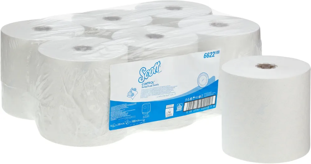 Rola prosop autocut, Kimberly Clark, Scott Control, 1 strat, alb, 300 metri, 6 role/set