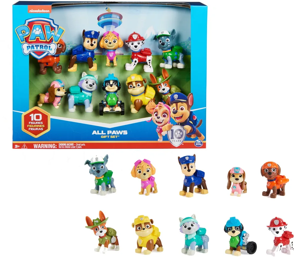 Spin Master PAW Patrol - Action Pack Pups Gift Set, Toy Figure (10 Dog Figures)