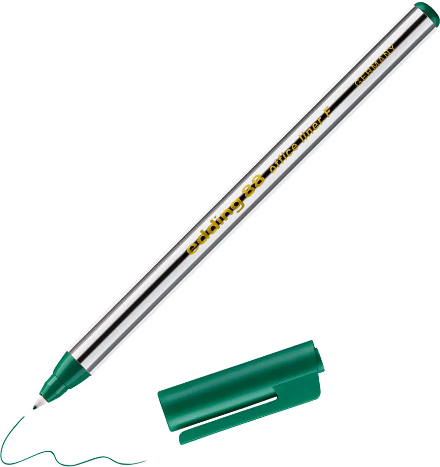 Liner edding 88, corp plastic, varf rotund, 0.6 mm, verde