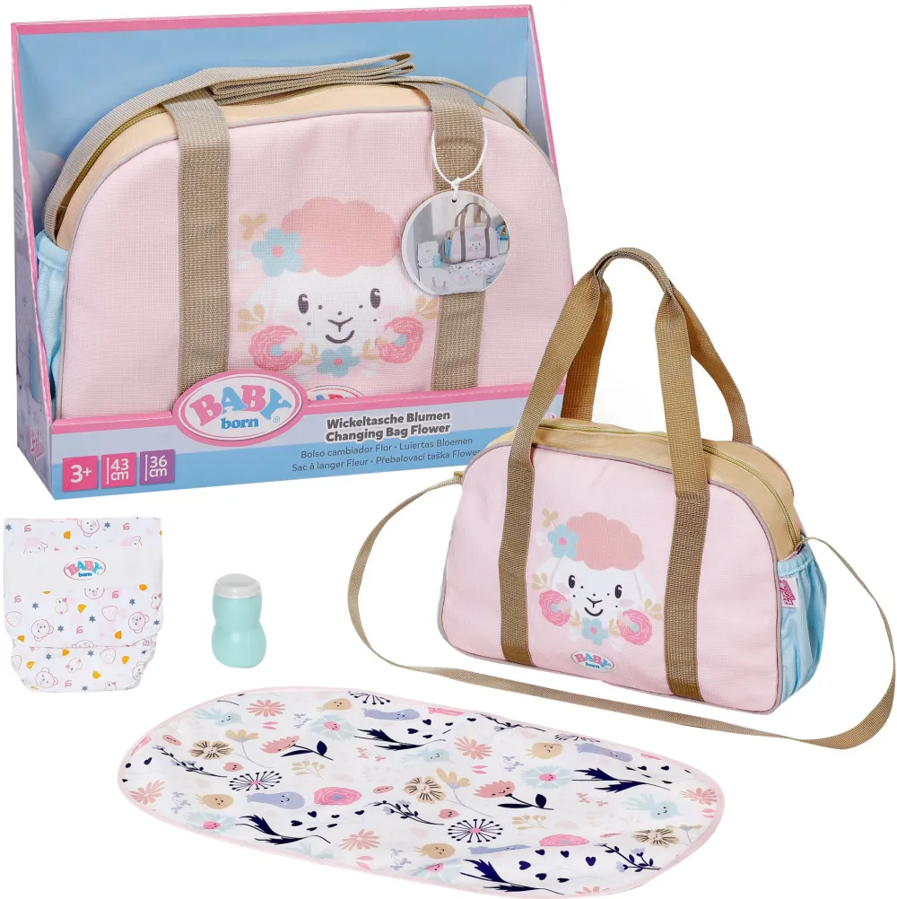ZAPF Creation BABY born® Changing Bag Flowers, Doll Accessories