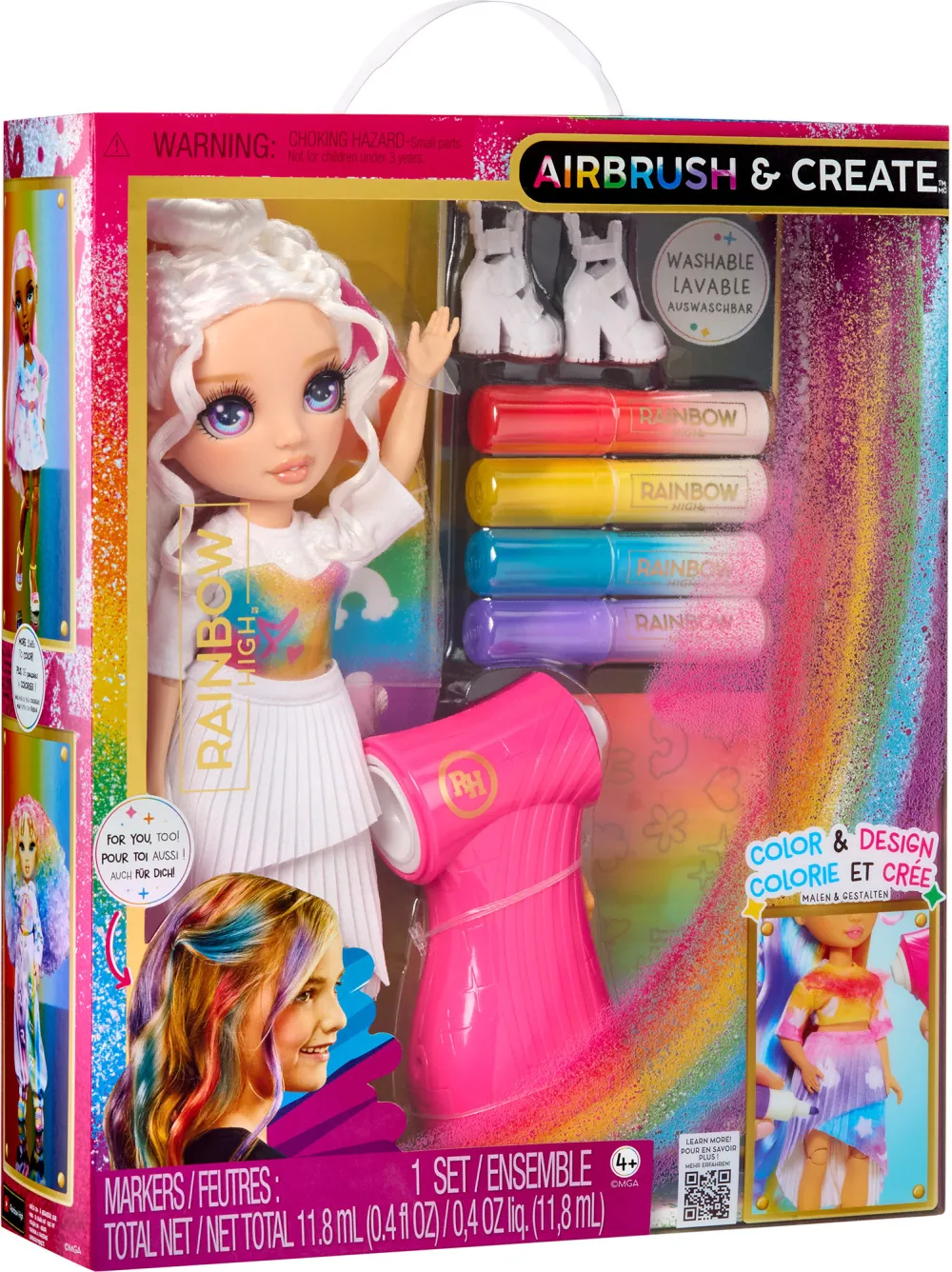 MGA Entertainment Rainbow High Air Brush & Create - Purple Eyes, doll