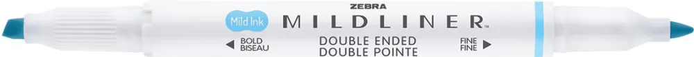 Textmarker cu doua capete Zebra, Mildliner, albastru