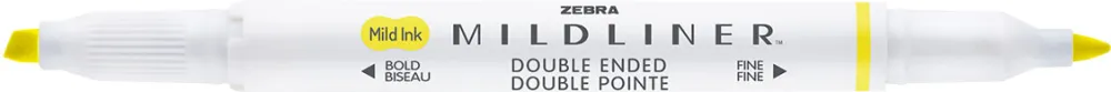 Textmarker cu doua capete Zebra, Mildliner, galben