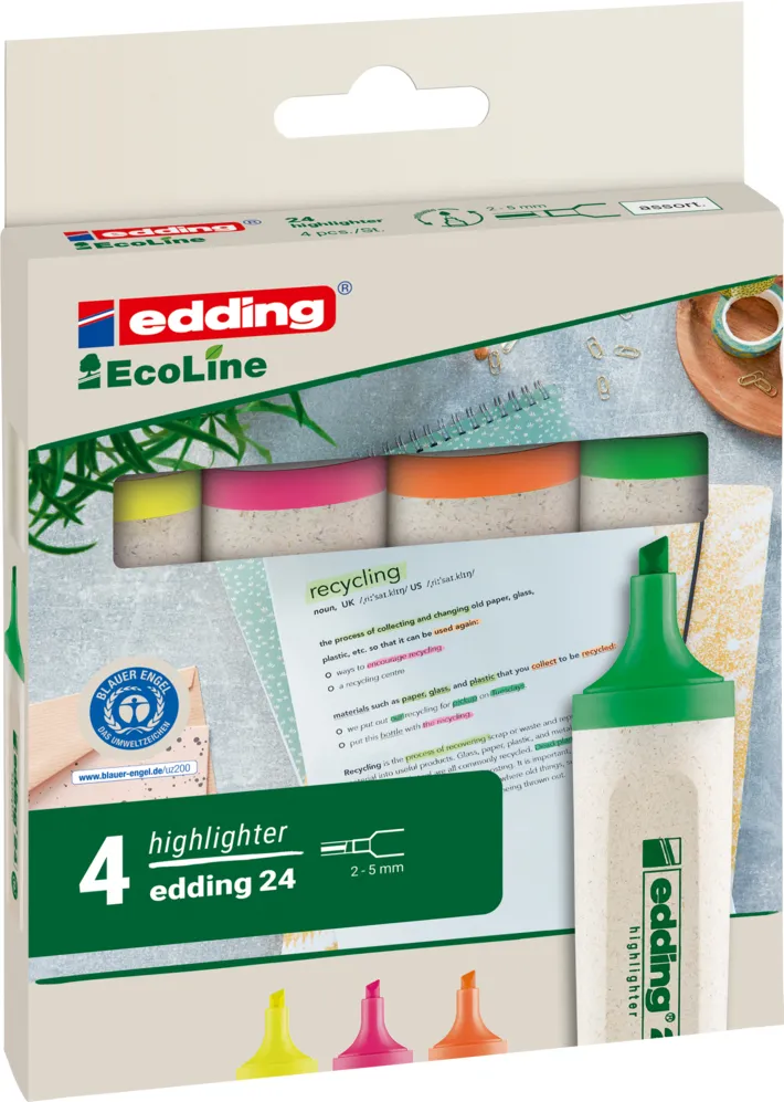 Textmarker Edding, E24, 4 culori/set