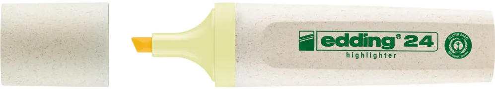 Textmarker edding Ecoline 24, corp din plastic reciclat, varf tesit, 2-5 mm, galben pastel
