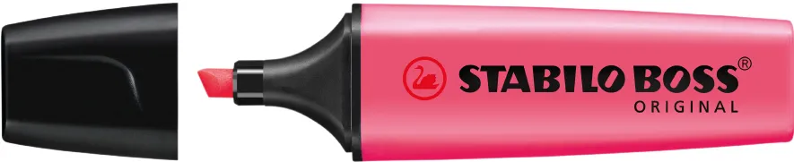 Textmarker Stabilo Boss, varf 2-5 mm, rosu