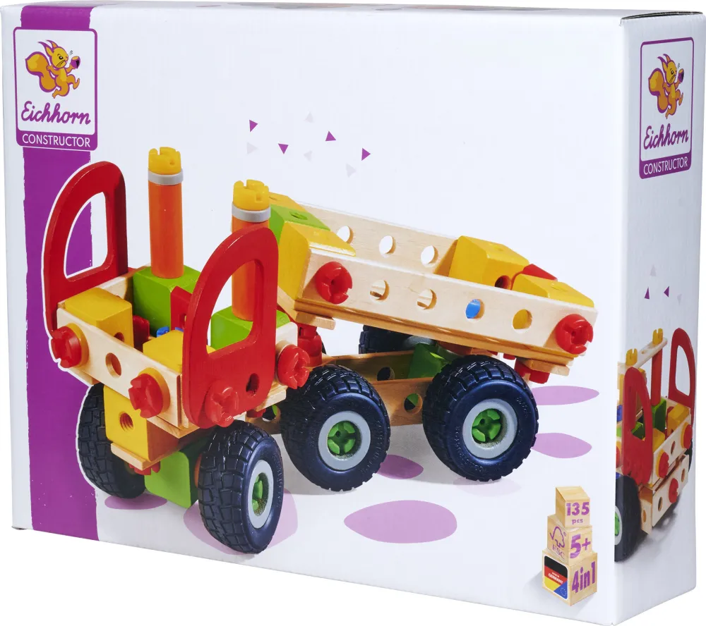 Set de constructie Eichhorn Constructor camioane 135 piese