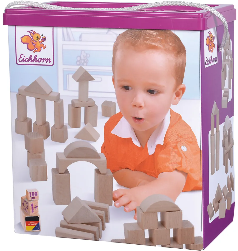 Simba-Dickie Eichhorn natural wooden building blocks