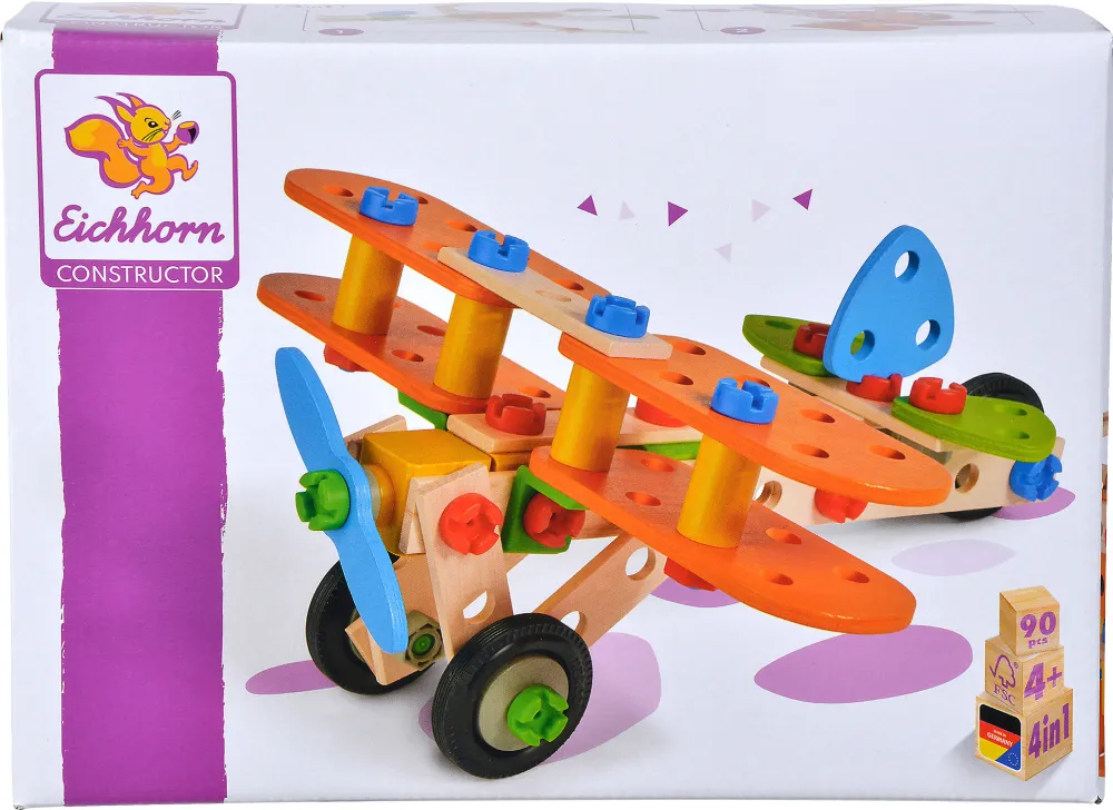 Set de constructie Eichhorn Constructor biplan 85 piese