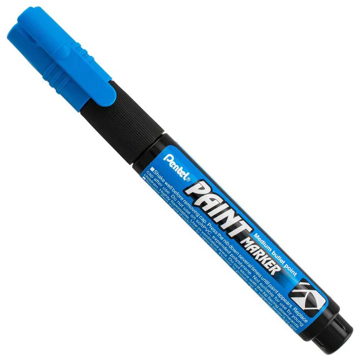 Marker permanent Pentel Paint Marker MMP20, 4 mm vopsea albastru