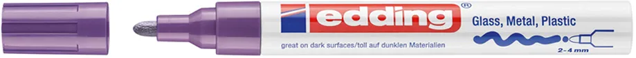 Marker permanent Edding 750, cu vopsea, corp metalic, varf rotund, 2-4 mm, violet