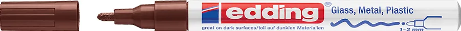 Marker permanent Edding 751 cu vopsea, varf 1-2MM, maro