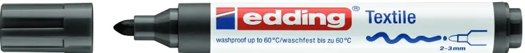 Marker Edding 4500 pentru textile, permanent, varf rotund 2-3 mm, negru