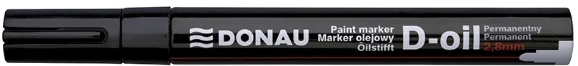 Marker permanent cu vopsea Donau, varf rotund, 2.8 mm, negru