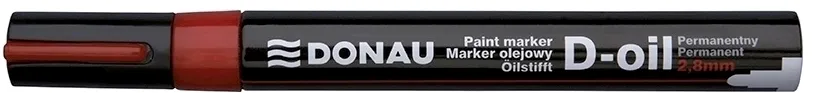 Marker permanent cu vopsea Donau, varf rotund, 2.8 mm, rosu