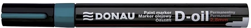 Marker permanent cu vopsea Donau, varf rotund, 2.8 mm, verde