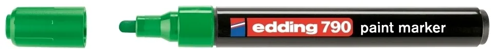 Marker permanent Edding 790, cu vopsea, corp plastic, varf rotund, 2-3 mm, verde