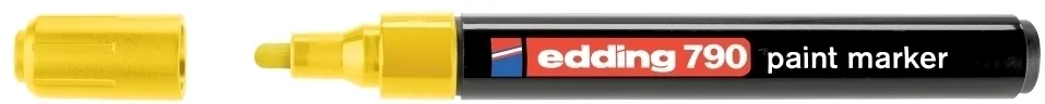 Marker permanent Edding 790, cu vopsea, corp plastic, varf rotund, 2-3 mm, galben