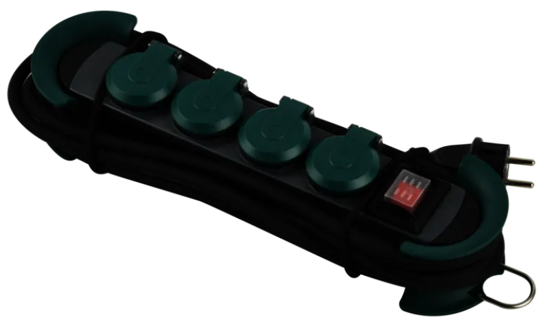 HOOK Outdoor 4xCEE7/3 verde 4,0m CEE7/7