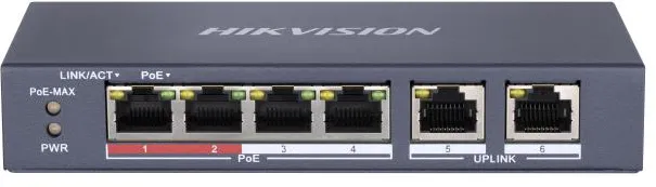 SWITCH HIKVISION 4 PORTURI POE