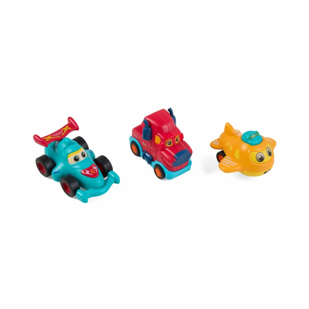 Set 3 vehicule cu camion rosu