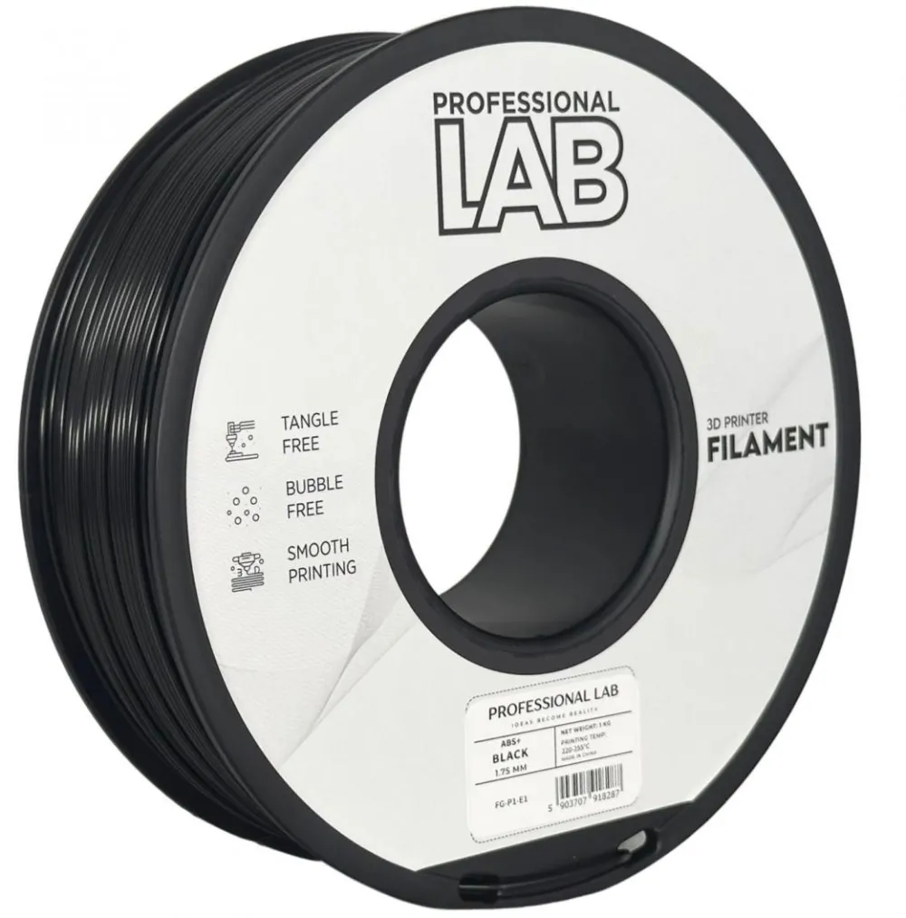 PROFFESIONAL LAB 3D FILAMENT 1KG ABS+ BK