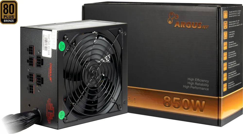 Inter-Tech BPS-850CM (black, 1x 12-pin high power GPU, 4x PCIe, 850 watts)