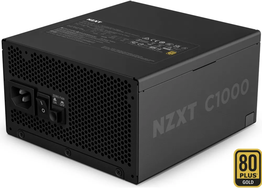 NZXT C1000 Gold ATX 3.1 (black, 1x 16-pin graphics card connector, 6x PCIe, cable management, 1000 watts)