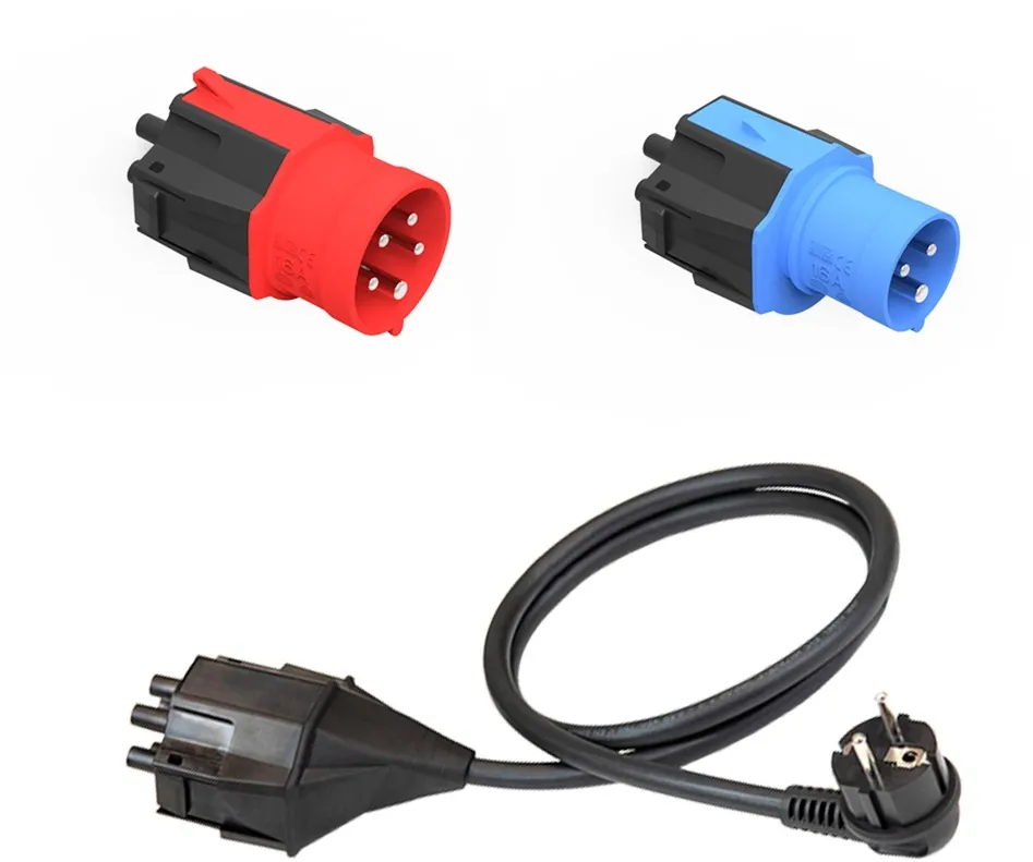 NRGkick plug attachment set standard (EU) 16A 5-pin, 16A 3-pin, protective contact, adapter (black, 3-piece, for NRGkick charging unit)