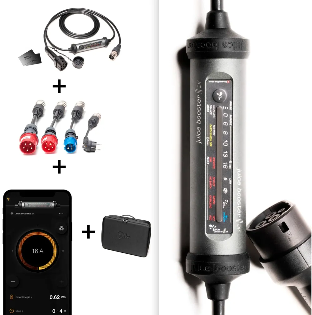 Juice Technology Juice Booster3 air Country EU Traveler Set, Wallbox (anthracite/black, 1.4 - 11 kW, 3.1 meter cable)
