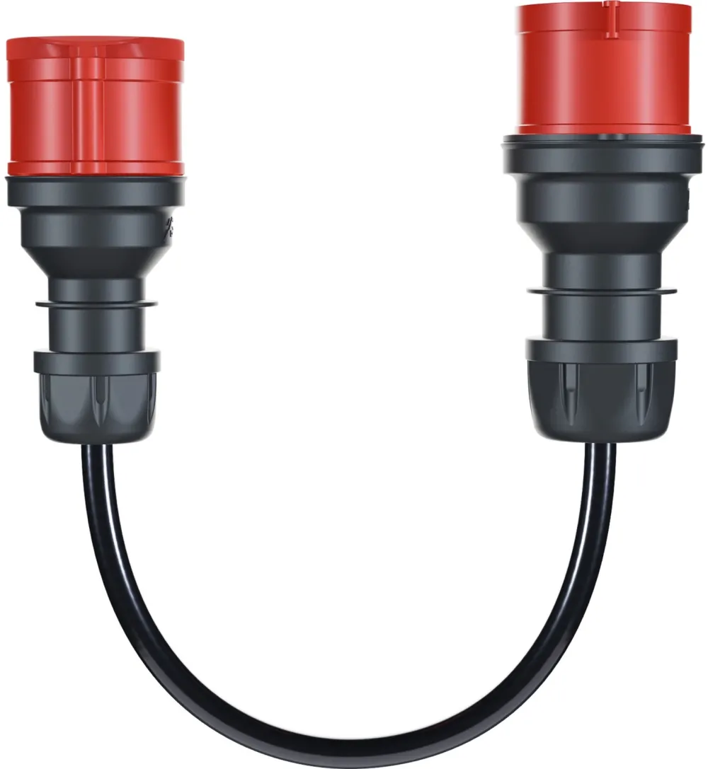 go-e adapter for Gemini flex 11 kW, CEE red three-phase current 16A > CEE red 32A (black, 30cm)