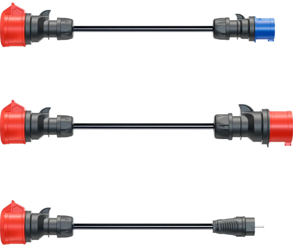 go-e adapter set for Gemini flex 11 kW, 3-piece set (black, 30cm)