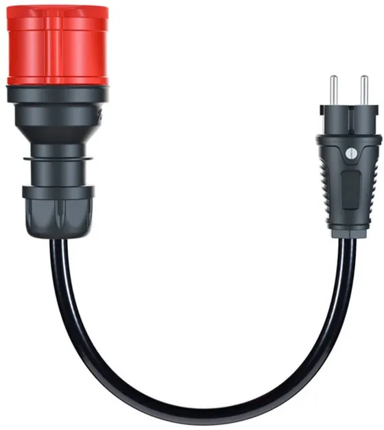 go-e adapter for Gemini flex 11 kW, CEE red three-phase current 16A > household socket (black, 30cm)