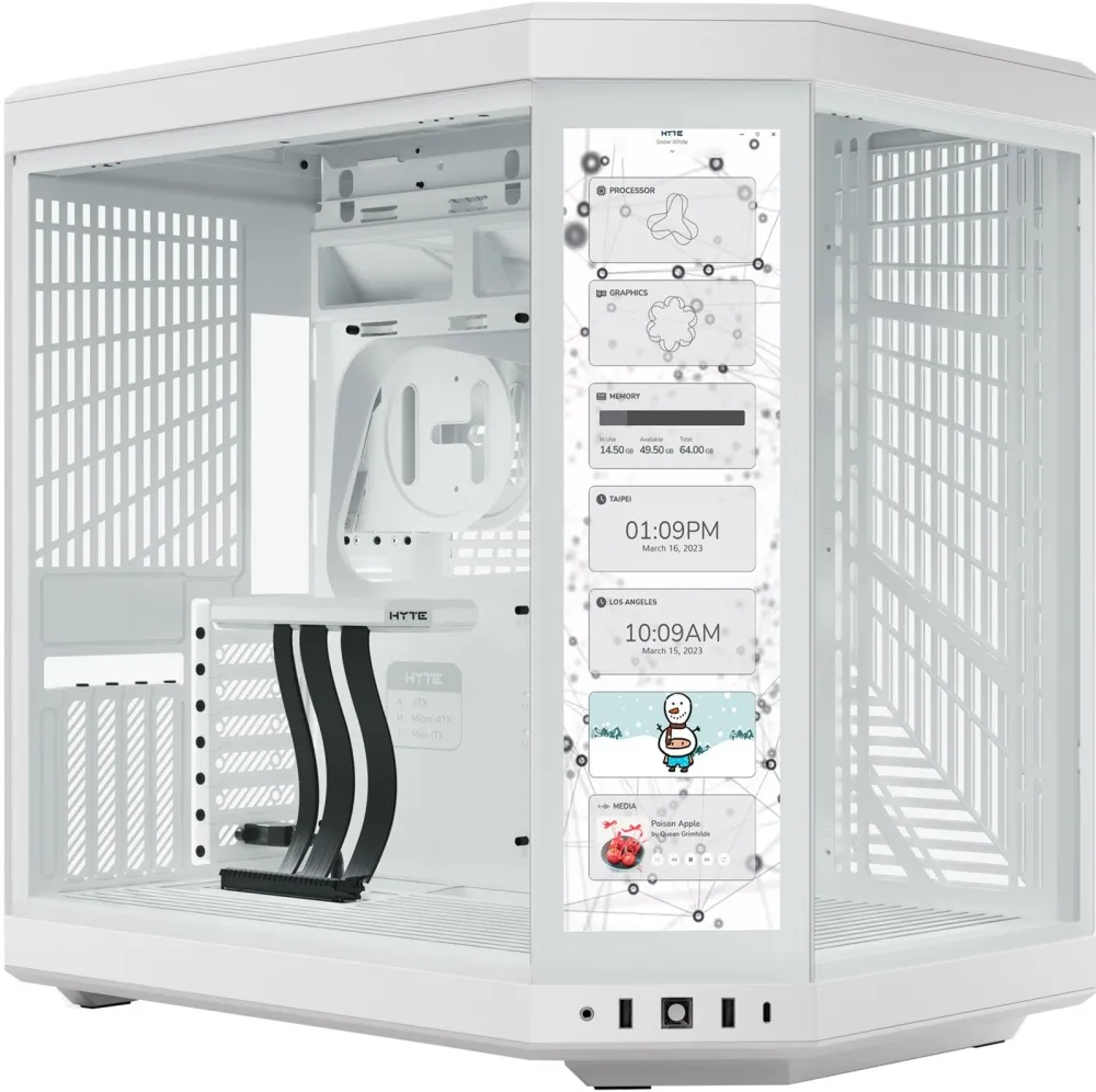 HYTE Y70 Touch Infinite, Tower case (white, Tempered Glass x 2)