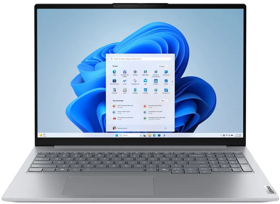 Lenovo ThinkBook 16 G8 IAL Intel Core Ultra 5 225U Laptop 40.6 cm (16") WUXGA 16 GB DDR5-SDRAM 512 GB SSD Wi-Fi 6E (802.11ax) Windows 11 Pro English Grey