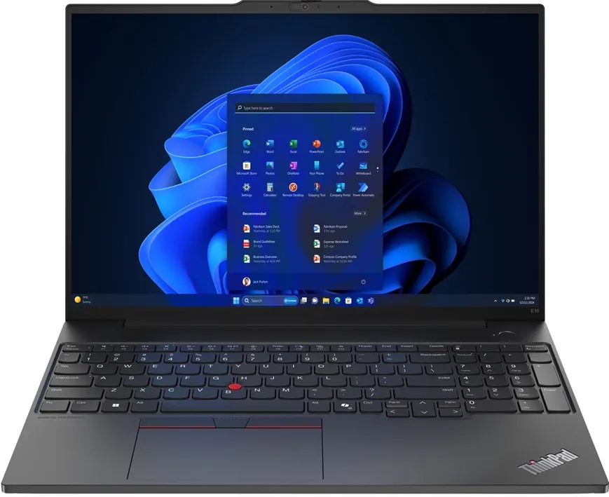 Lenovo ThinkPad E16 AMD Ryzen™ 7 7735U Laptop 40.6 cm (16") Touchscreen WUXGA 16 GB DDR5-SDRAM 1 TB SSD Wi-Fi 6 (802.11ax) Windows 11 Pro US English Black New Repack/Repacked