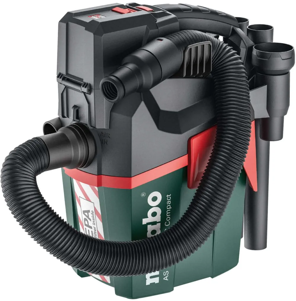 metabo AS 18 HEPA PC Compact (602029850), wet/dry vacuum cleaner (green/black, without battery pack, without charger)