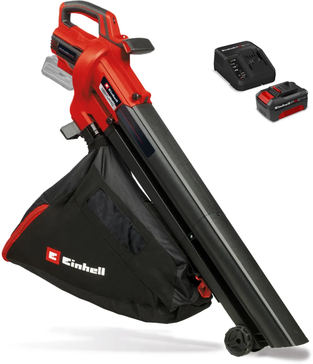 Einhell Power X-Change Akku-Laubsauger VENTURRO 18/210 Kit, 18Volt, Laubsauger/Laubbläser (rot/schwarz, 1x Li-Ionen Akku 4,0Ah, POWER FOR ALL ALLIANCE)