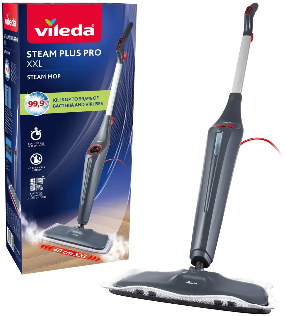 Mop cu abur VILEDA STEAM PLUS PRO XXL cu 2 lavete de rezerva
