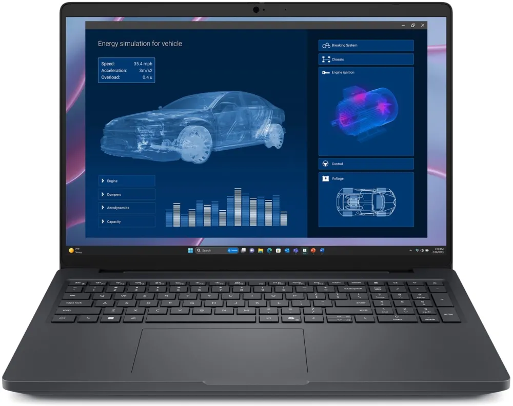 DELL Pro Max 16 MC16255 Copilot+ PC AMD Ryzen AI 5 PRO 340 Laptop 40.6 cm (16") Full HD+ 16 GB LPDDR5x-SDRAM 256 GB SSD Wi-Fi 7 (802.11be) Windows 11 Pro Black English