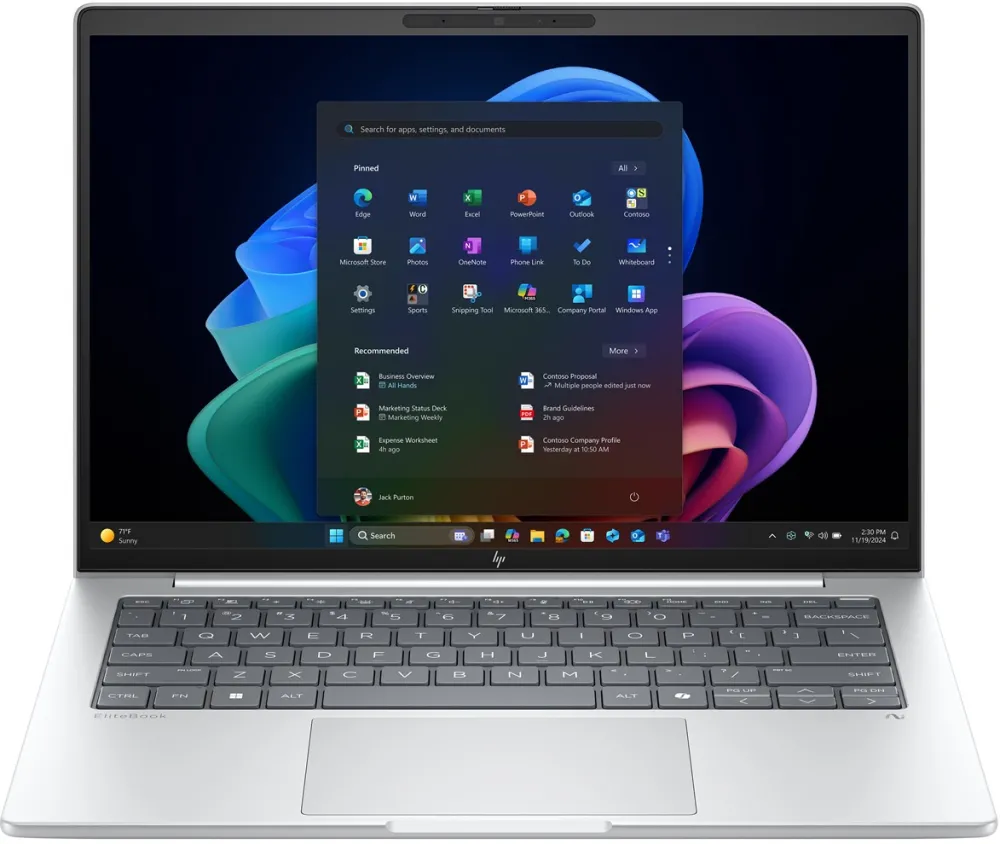 HP EliteBook 8 G1a Next Gen AI PC Copilot+ PC 14", AMD Ryzen AI 7 PRO 350, WUXGA, 32 GB DDR5-SDRAM, 1 TB SSD, Wi-Fi 6E (802.11ax), Windows 11 Pro, silver