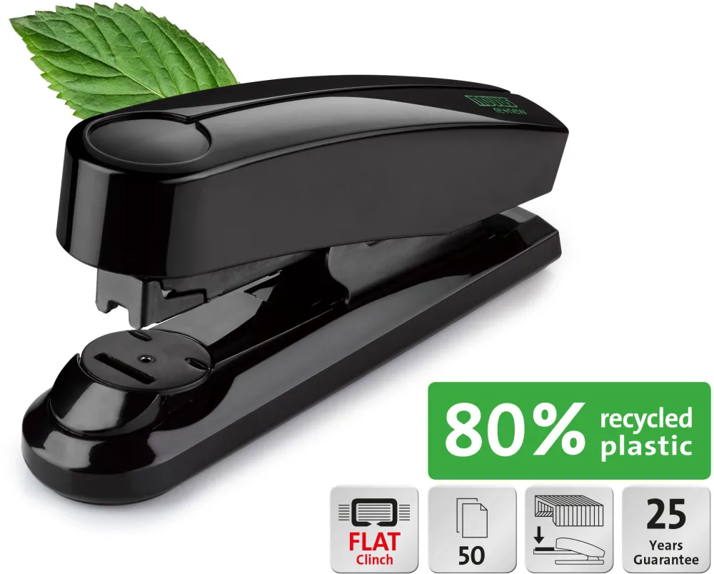 Capsator Novus B4 FC re+new, 50 coli, capse 24/6, 26/6, 24/8, 26/8, negru, 80% pp reciclat