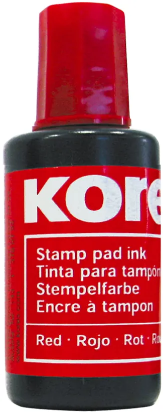 Tus pentru stampila automata/de cauciuc fara ulei Kores. 27 ml, rosu