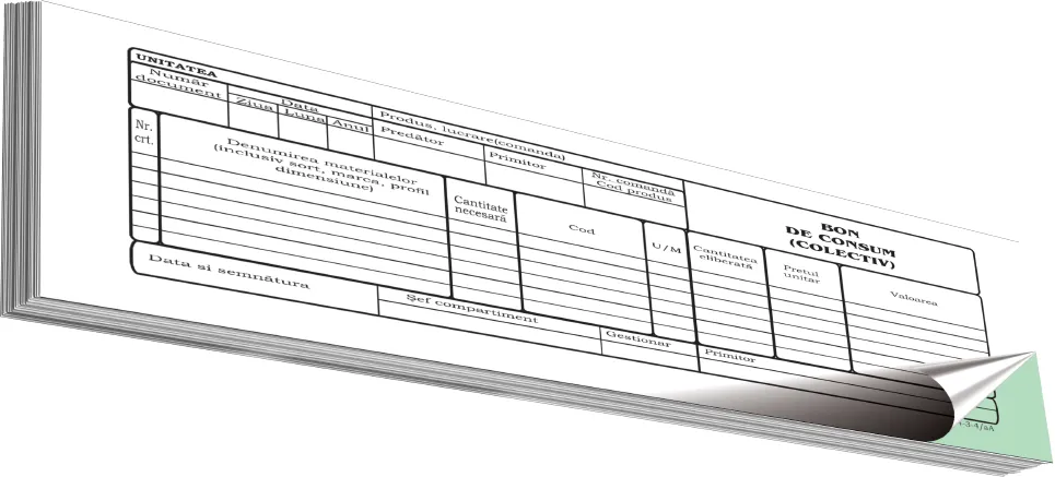 Bon de consum, 3/A4, 50 file 2 exemplare, 3 bucati/set