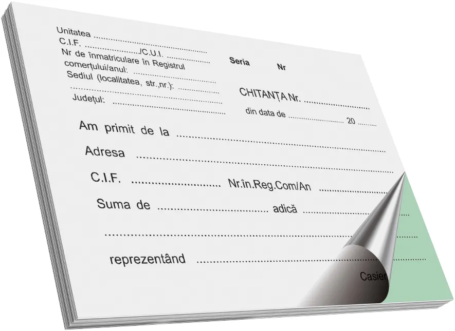 Chitantier autocopiativ, A6, 50 file, 2 exemplare, 3 bucati/set