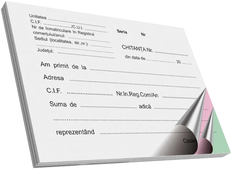Chitantier autocopiativ, A6, 50 file, 3 exemplare, 3 bucati/set