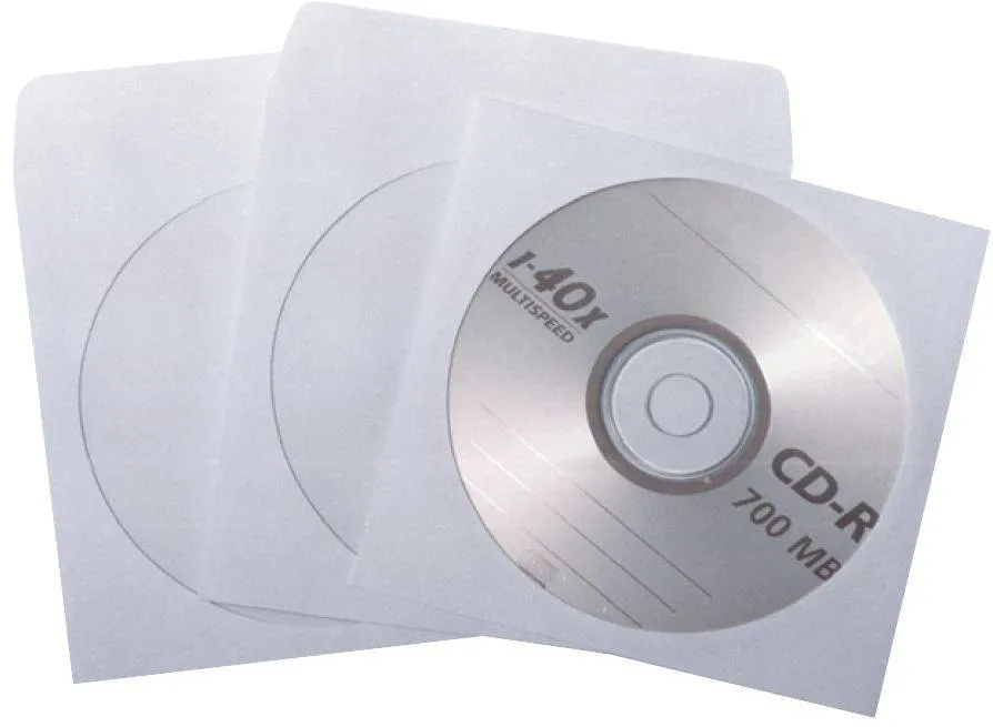 Plic CD, 125 x 125 mm, fereastra, alb, gumat, 90 g/mp