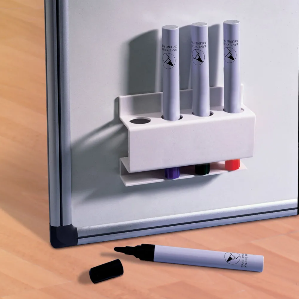 Suport pentru instrumente de scris NOBO, magnetic, patrat, pentru 4 markere, alb