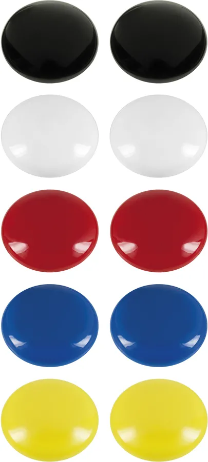 Set 10 magneti Westcott, d25 mm, diverse culori, sustin 4/6 coli, 80g